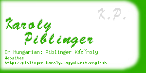 karoly piblinger business card